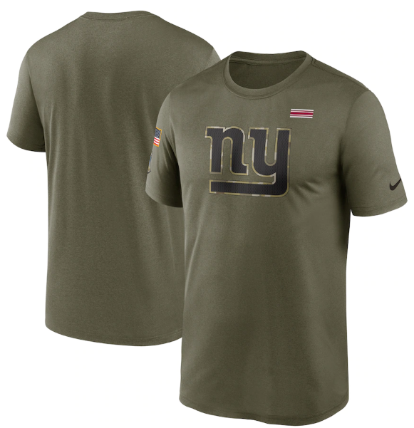 Men's New York Giants 2021 Olive Salute To Service Legend Performance T-Shirt